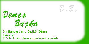 denes bajko business card