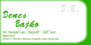 denes bajko business card